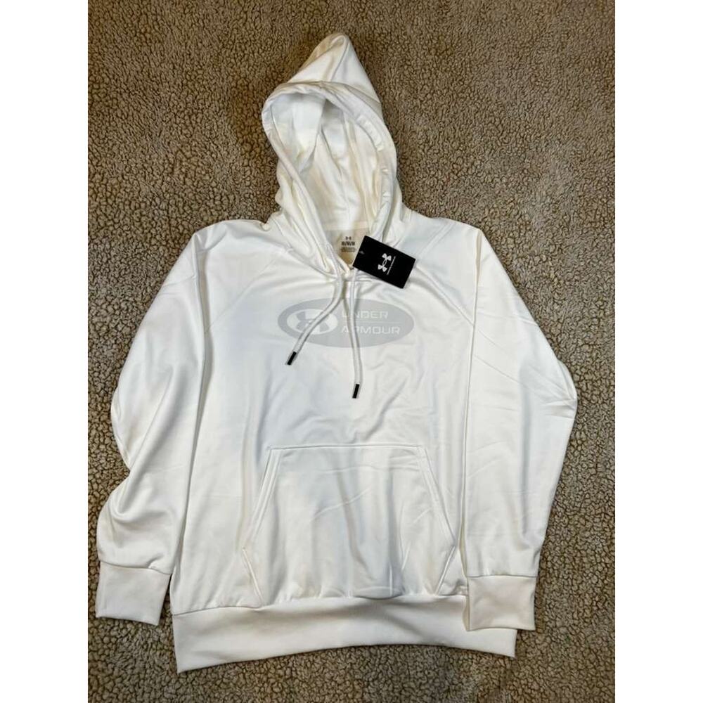 Under Armour Women’s White Hoodie Pullover Logo Sweatshirt Size M